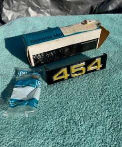 Genuine 1975–1976 Chevrolet Pickup Truck NOS 454 Grille Emblem Part Number 357286 Cast Number 343992 for C10 C20 and C30 Big Block Trucks.
