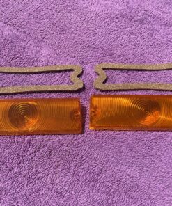 1965 Chevrolet Impala Caprice SS NEW AMBER Park Light Lamp Lens Pair Gaskets (repl. OEM #5956277)
