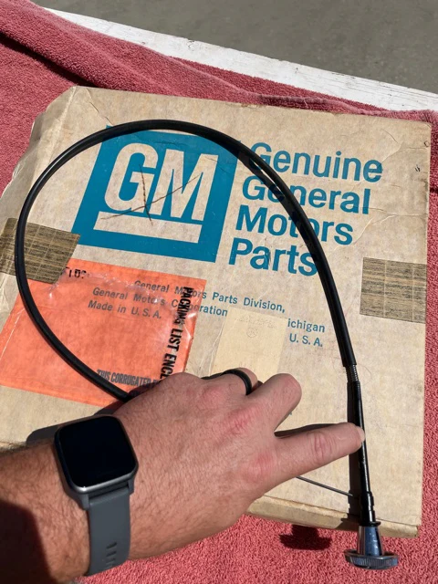 1969-1970 Chevrolet Chevelle + Chevy II NOS Dash O/S Cowl Air Duct Vent Cable + Knob #7735914 - Image 2