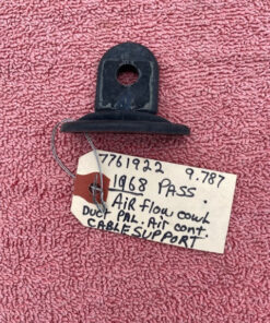 1968 Chevrolet Impala Bel Air NOS AC air duct cable support bracket part number 7761922 original GM HVAC mounting component for factory-correct restoration and repair projects.