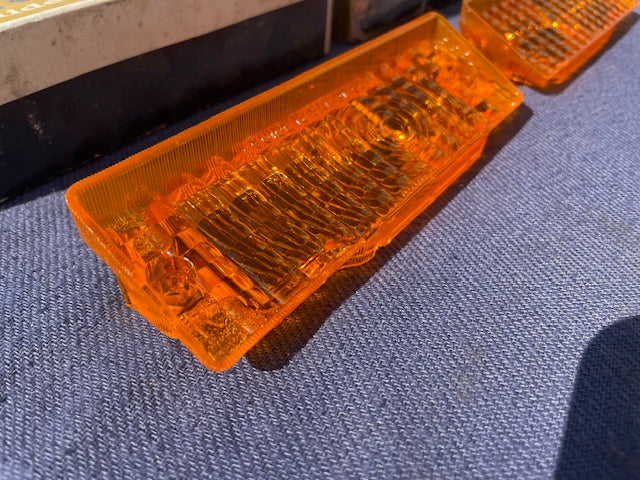 1968 Chevrolet Bel Air Biscayne Impala Caprice NOS Amber Park Light Lens Pair #5960367 / 5960368 - Image 2