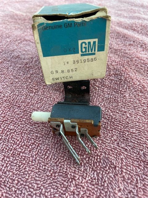 1968 Chevrolet Impala Caprice Biscayne NOS AC heater control switch part number 3919586 original GM HVAC control component for factory-correct restoration and repair projects.