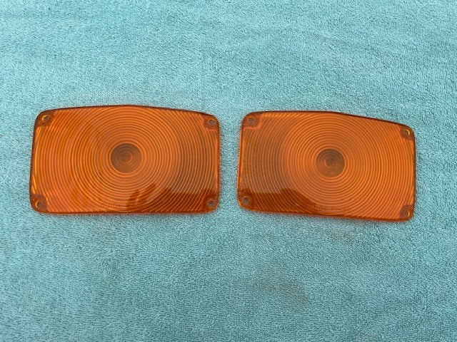 1956 Chevrolet 150 210 Bel Air NEW AMBER Park Light Lamp Lens Pair (OEM#5947140)