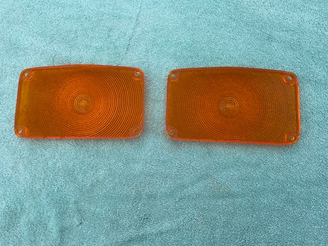 1956 Chevrolet 150 210 Bel Air NEW AMBER Park Light Lamp Lens Pair (OEM#5947140) - Image 5
