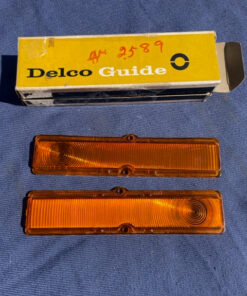 1963-1964 Chevy II / Nova NOS AMBER Park Light Lamp Turn Signal Indicator Lens Pair #5954493 / 5954494