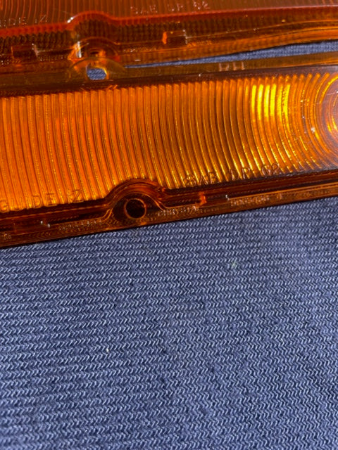 1963-1964 Chevy II / Nova NOS AMBER Park Light Lamp Turn Signal Indicator Lens Pair #5954493 / 5954494 - Image 3
