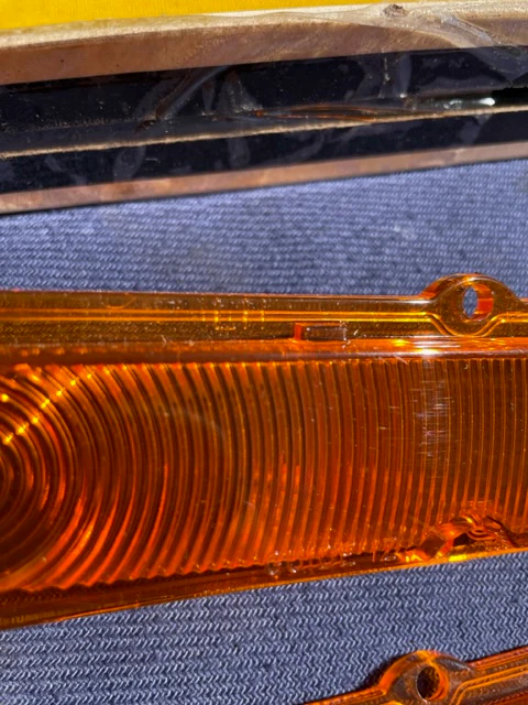 1963-1964 Chevy II / Nova NOS AMBER Park Light Lamp Turn Signal Indicator Lens Pair #5954493 / 5954494 - Image 5