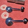 1950 Chevrolet Fleetline Styleline NORS Window Crank Handles Grey Knob Pair (repl. OEM #4582152)