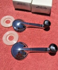 1950 Chevrolet Fleetline Styleline NORS Window Crank Handles Grey Knob Pair (repl. OEM #4582152)