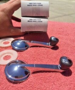 Alternative view of 1950 Chevrolet Fleetline Styleline NORS Window Crank Handles Grey Knob Pair (repl. OEM #4582152)