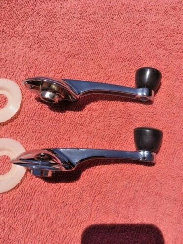 1950 Chevrolet Fleetline Styleline NORS Window Crank Handles Grey Knob Pair (repl. OEM #4582152) - Image 5
