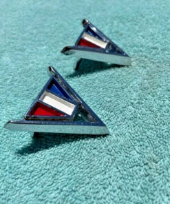 1964 Chevrolet Bel Air Biscayne Impala V8 283ci Front Fender V Emblem Pair Part Number 3840317 New replacement exterior trim emblems for classic Chevrolet restoration projects.