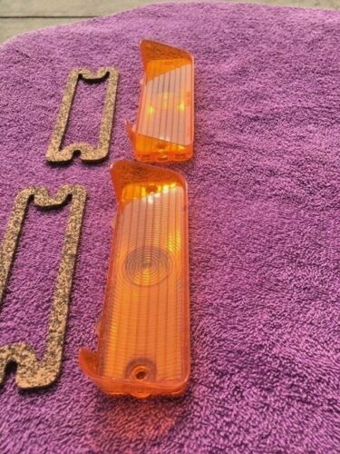 1966 Chevrolet Impala Caprice SS NEW AMBER Park Light Lamp Lens Pair Gaskets (repl. OEM #5957569) - Image 2