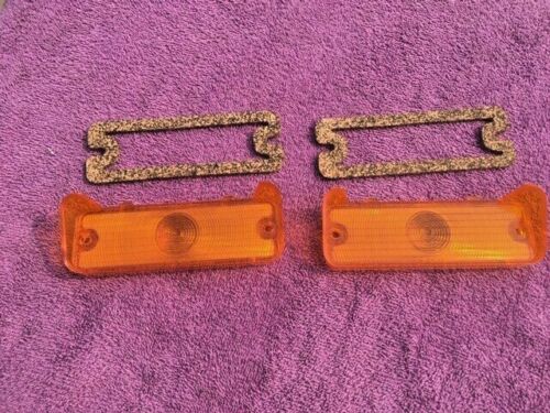 1966 Chevrolet Impala Caprice SS NEW AMBER Park Light Lamp Lens Pair Gaskets (repl. OEM #5957569) - Image 6